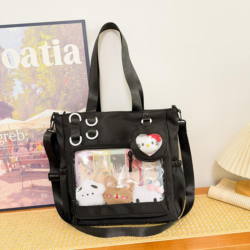 Large Capacity Clutter Bag Transparent Nylon Shoulder Bag Women's Tote Bag
