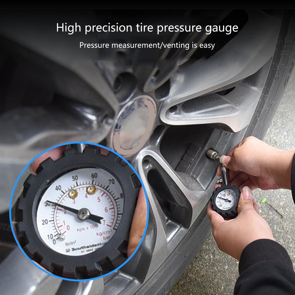 Large Dial Tire Pressure Gauge Car Tyre Pressure Checker with Housing Easy to Read Air Pressure Gauge for Car Truck SUV