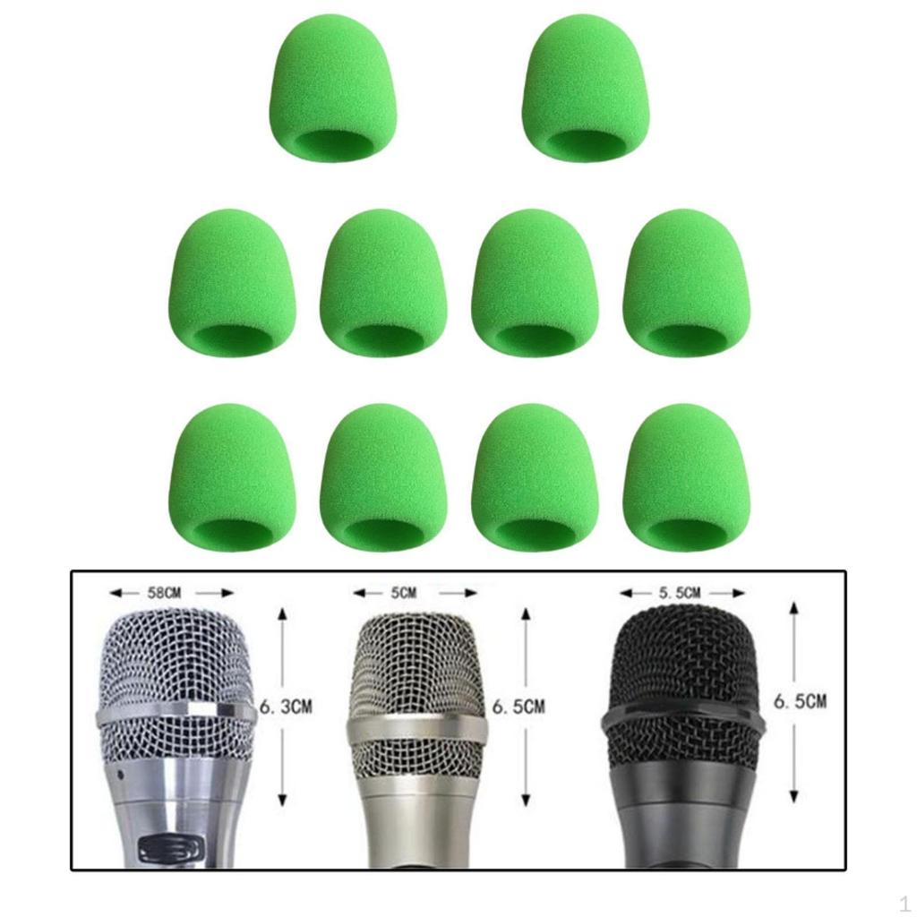 10 Pieces Handheld Microphone Cover Protection Windscreen Mic Sleeves Portable Sponge Foam