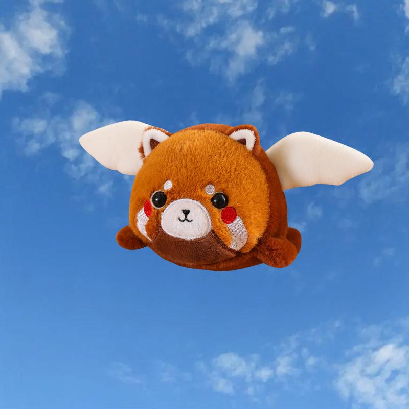 12cm Kawaii Plyšové hračky kočka, pes, dinosaurus, mýval, které vrtí ocasem zatažením za provázek bez použití baterií