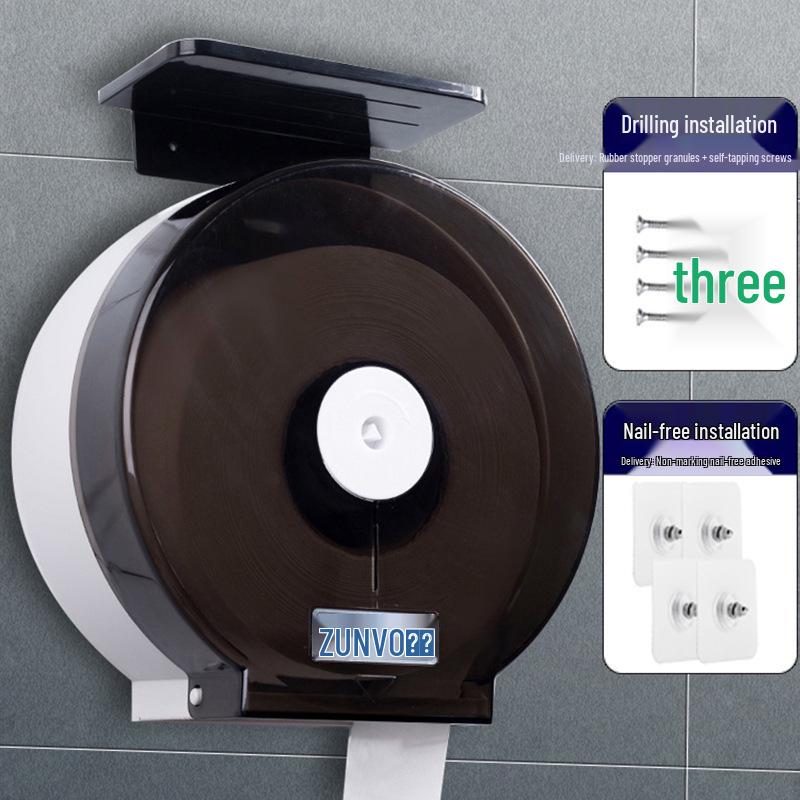 Wall-Mounted Waterproof Jumbo Toilet Paper Holder for Hotel Bathrooms