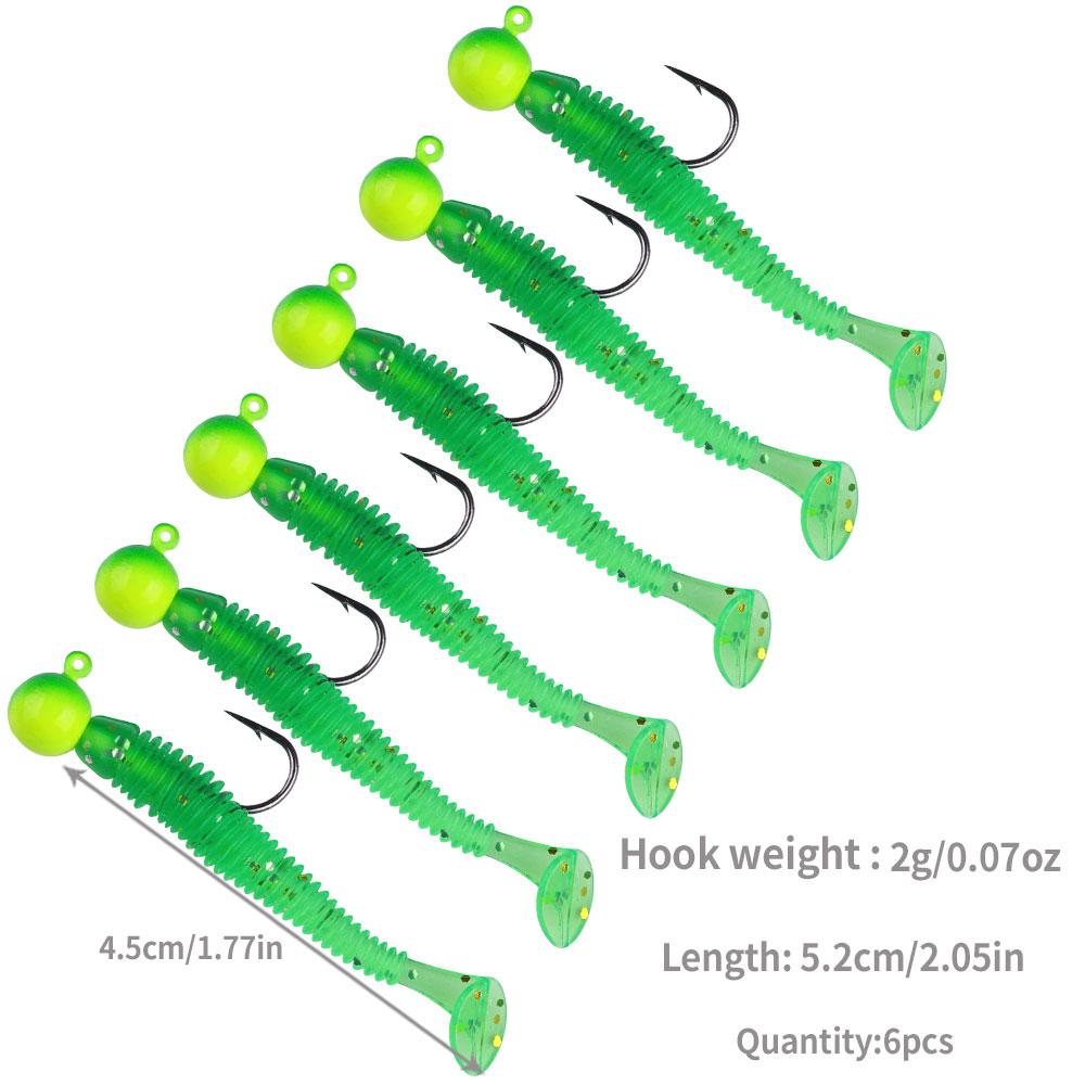 5 Stück/4 Stück/Beutel Jig-Haken mit Soft Lure Pesca Wobbler Kunstköder Silikonköder Seebarsch Karpfenangeln Soft Tail Barschköder