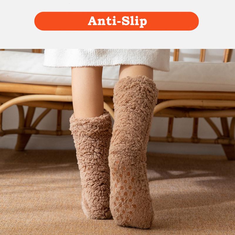 Thickened Thermal Socks Women Winter Warm Home Soft Thickened Plus Velvet Sleeping Anti Slip Floor Slipper Sock Halloween Gift