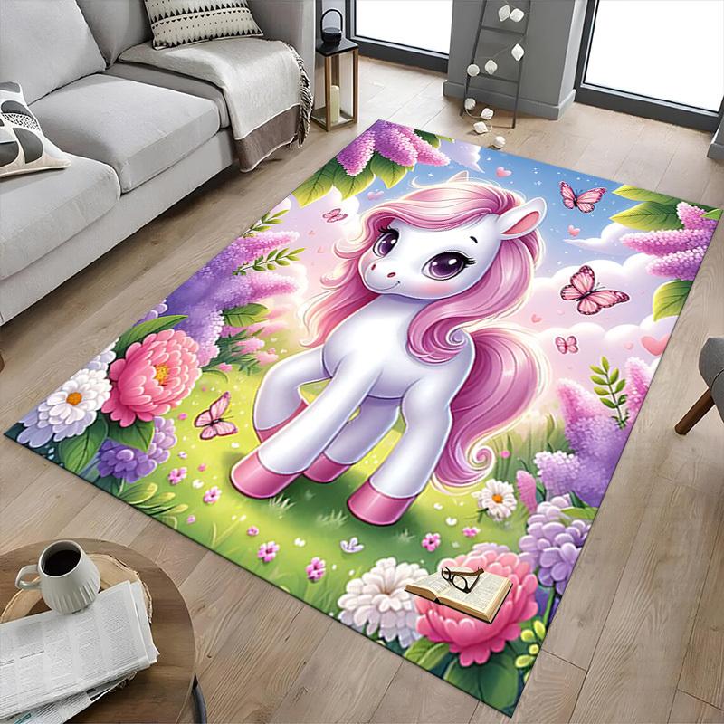 1PC Unicorn Fantasy Anti-slip carpet, suitable for Office, bedroomand playrooms. It can also be used as a sofa footrest cover-W19