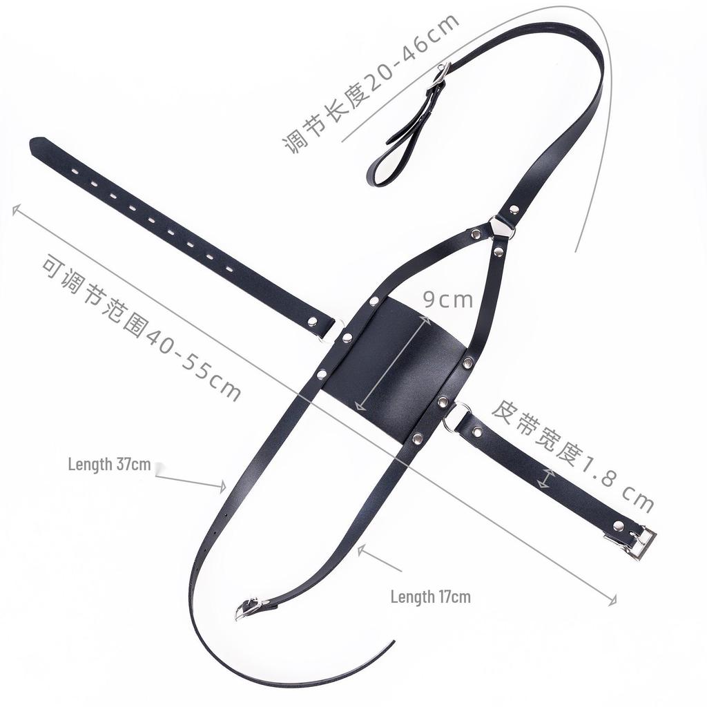 Aisile Adult Black Harness Anti-Vomiting Silicone Mouth Gag