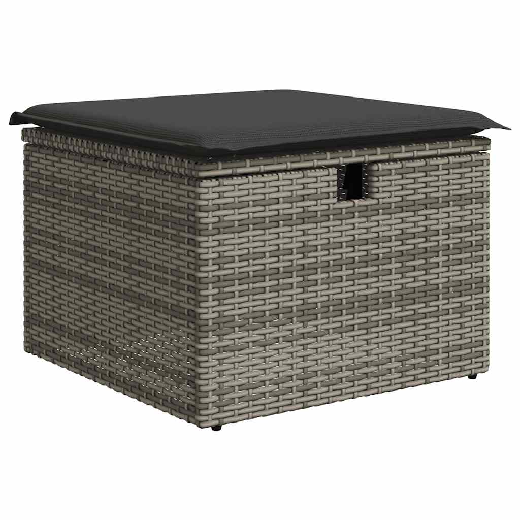 Vidaxl 6-Cz. Garden Furniture Set With Cushions, Grey, Poly Rattan