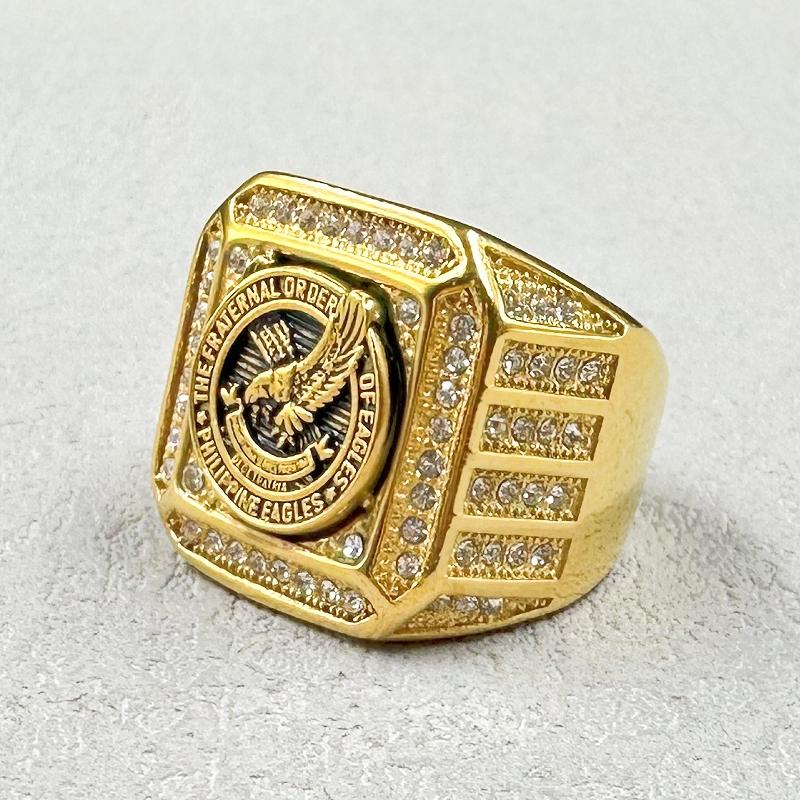 New Eagle Badge Philippines Ring Men's Ring stainless steel Gold Plated Animal Pattern Ring Accessories Party