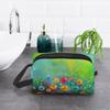 Abstract Watercolor Flowers Makeup Bag for Women Girls Colorful Florals Toiletry Bag Fashion Casual Storage Bags Waterproof