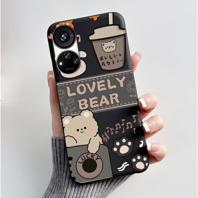 Hülle für ZTE Blade V40S / Axon 40 SE / V70 Pro Hülle Ästhetisch Niedliche Katze Astronaut Weiche Schwarze Matte Schutzhülle Rückseite