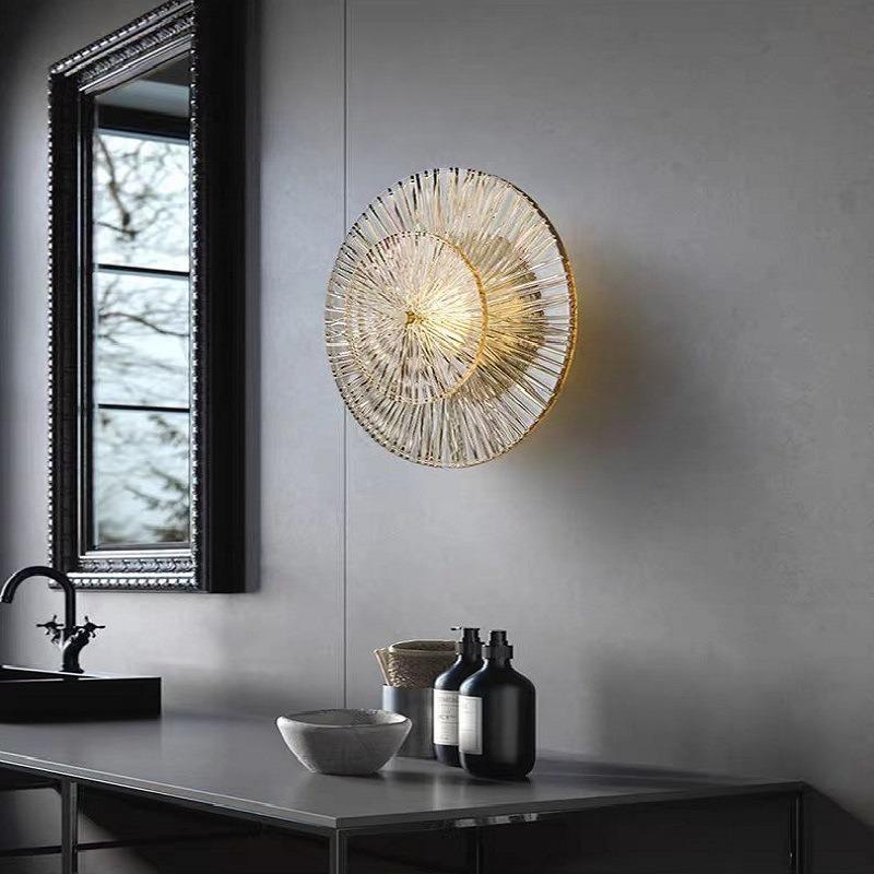 Modern Simple LED Glass Wall Lamp Living Room Background Wall Corridor Bedroom Bedside Decorative Lighting