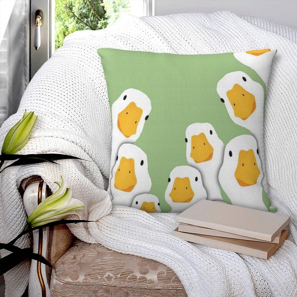 Cartoon Popular Goose Animal Square Pillowcase Pillow Cover Polyester Cushion Zip Decorative Comfort Throw Pillow for Home Sofa