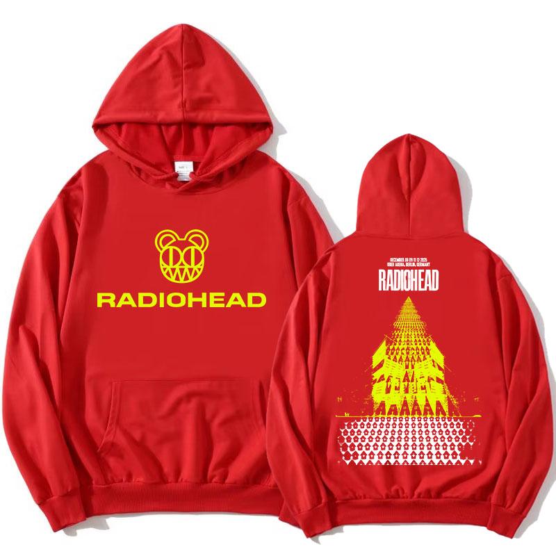 Radiohead Tour 2025 December Hoodies Fashion Fleece Winter Hooded Sweatshirts Long Sleeve Rock Band Street Pullovers Unisex Tops