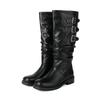 Moto Style Cool Slouch Tall Boots Women Knee High Booties Fit Super Comfy Platform Flat Shoes Winter for Cold Minnesota Weather