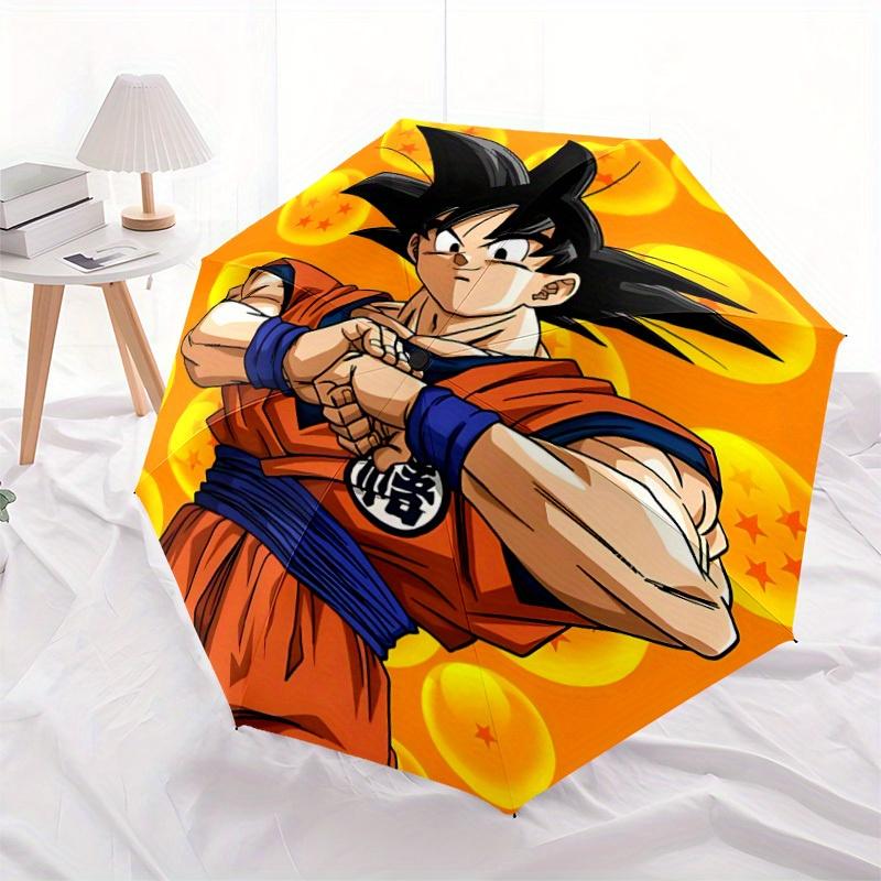 Goku DragonBallZ Self-Folding Umbrella, 8-Bone Compact Travel Umbrella, Durable Plastic And Iron Frame, Suitable For Outdoor And Daily Neces