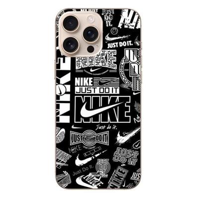 Case - Nike - Iphone 16 Pro Max - Black and White - Flexible - Graffiti