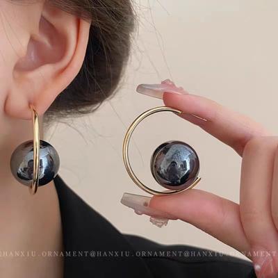 Kreative Imitationsperlen+Eisen Imitationsperlen Ohrringe Übertriebene Geometrische Anhänger Hängende Ohrstecker Geschenke