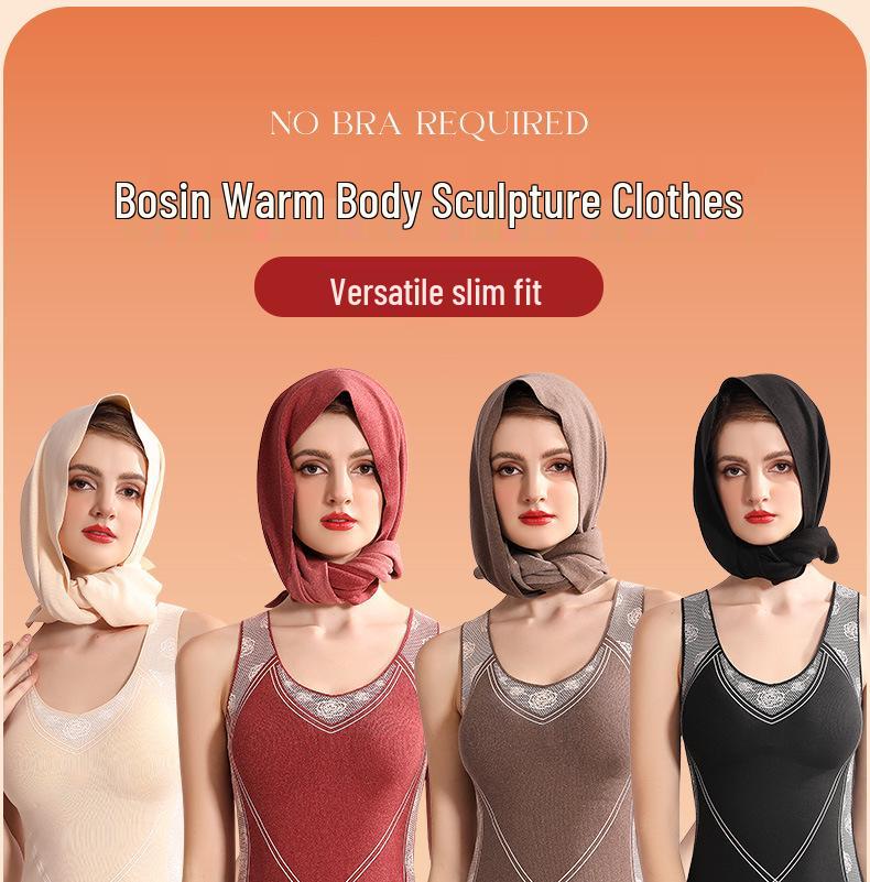 Women's 7A Antibacterial Thermal Shaping Vest with Chest Pad - Autumn/Winter Warmth