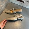 First Layer Sheepskin Insole Bag Head Sandals Spring and Summer Outer Wear French Mary Jane Shoes Single Shoes Women's Shoes