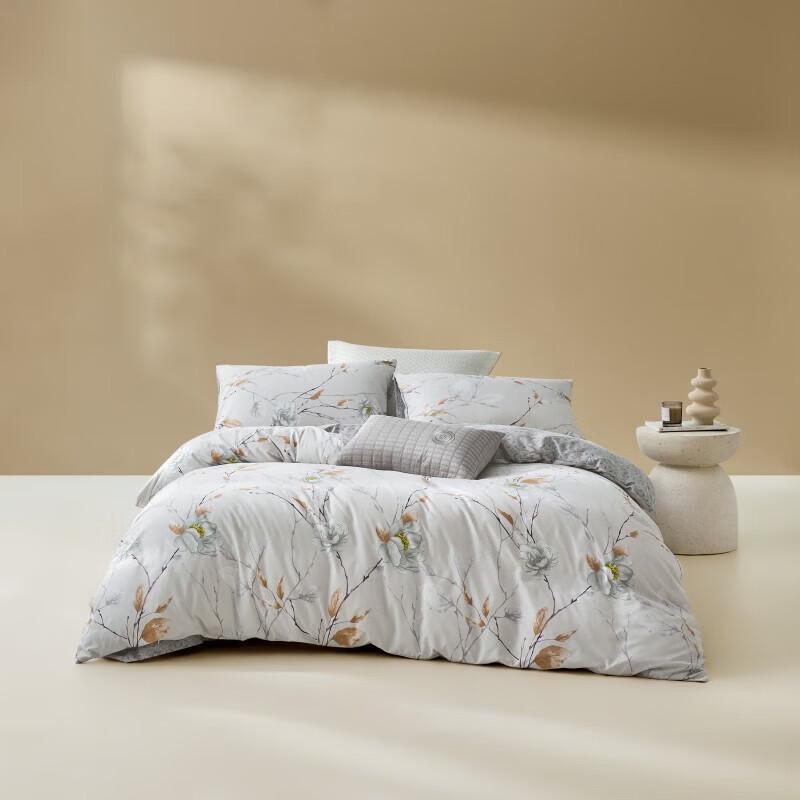 Luolai Pastoral Brushed Washed Cotton 4-Piece Bedding Set