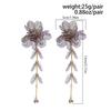 Color Scallop Flower Fringed Stud Earrings Female, Holiday Style Three-Dimensional Flower Ear Jewelry Earrings