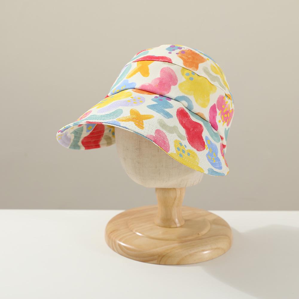 

Baby Girls Sun Hat 50-54cm 2-7 Years Spring Summer New Ins Double Side Floral Princess Hat Girl Sun Kids Girl s Protection Cap 50-54CM