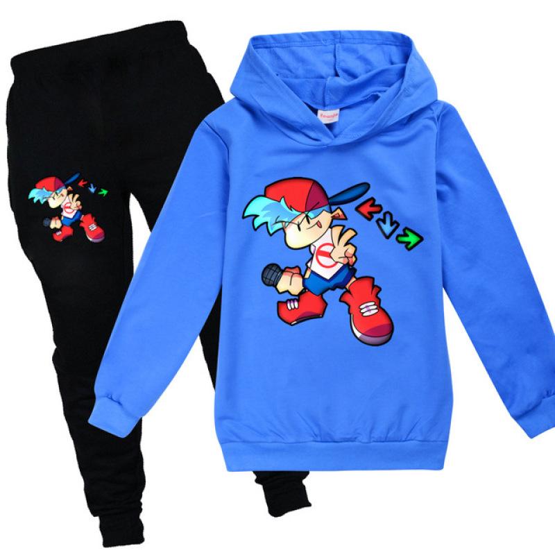 Children's Sets Friday Night Funkin Kids Hoodies + Pants Two Piece Hooded Sweatshirts Suits Children's Tracksuit Spring Autumn