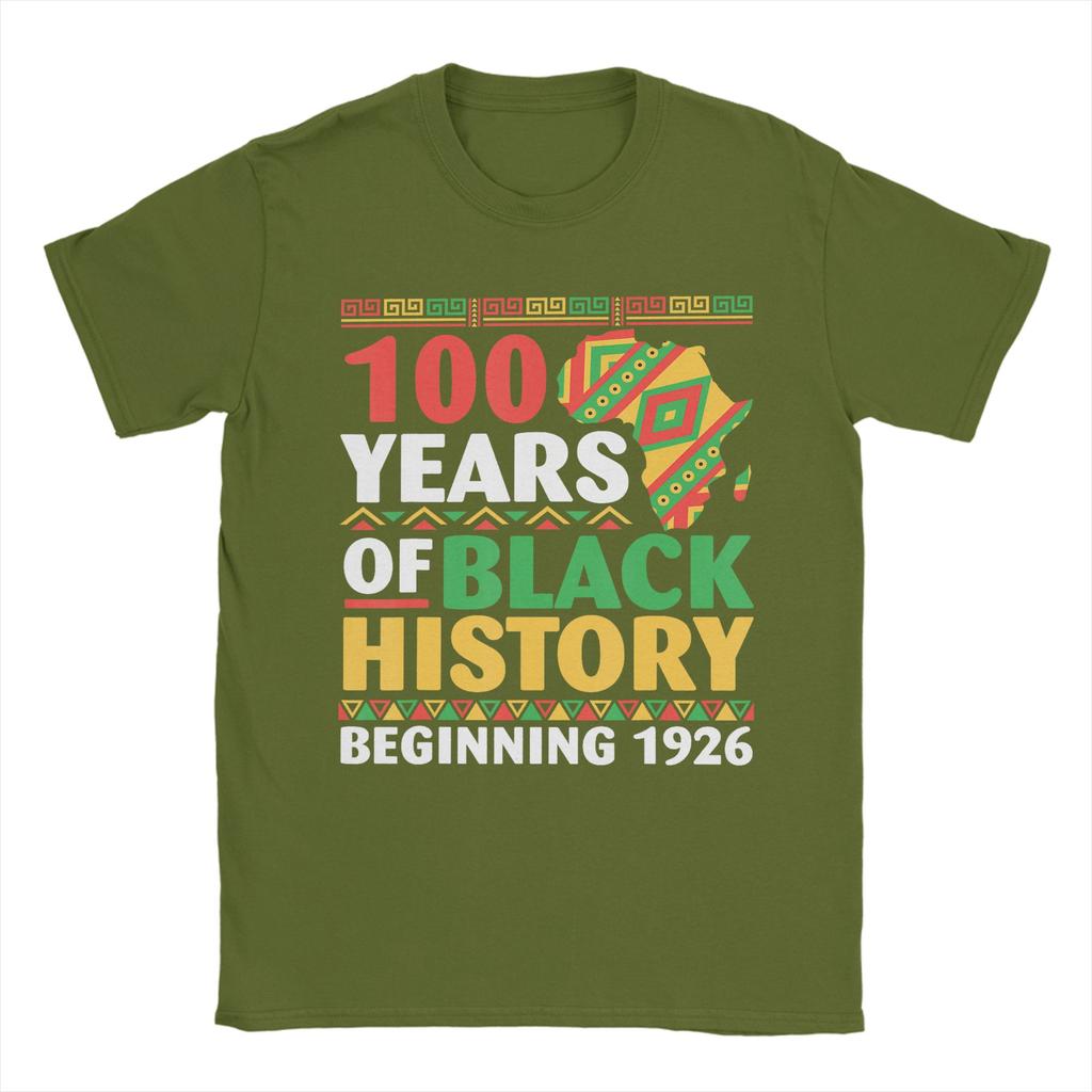 Unisex TShirt Years Black History Beginning Centennial Africa Leisure Cotton Tees Short Sleeve T Shirts Clothing Plus Size