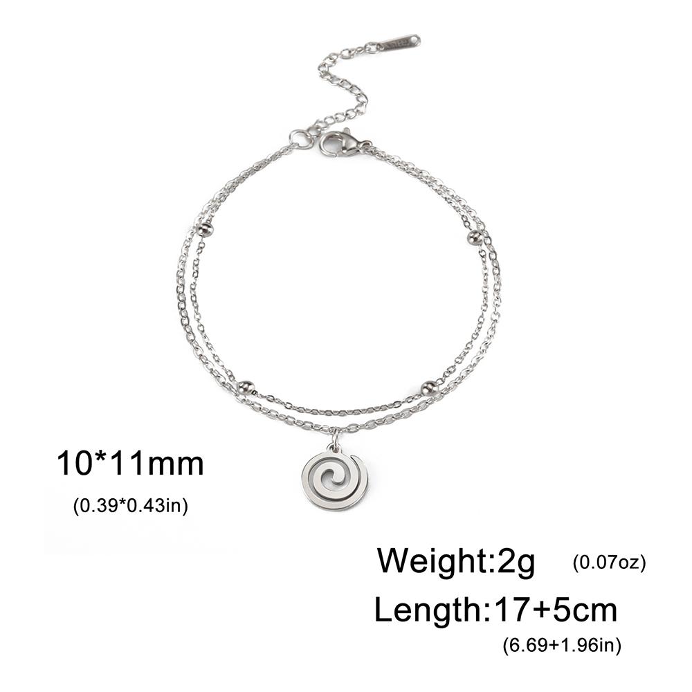 Dawapara Náramek s přívěskem Triskel Trojitá spirála Symbol Triskelion Keltové Amulet Nerezová ocel Dámské šperky
