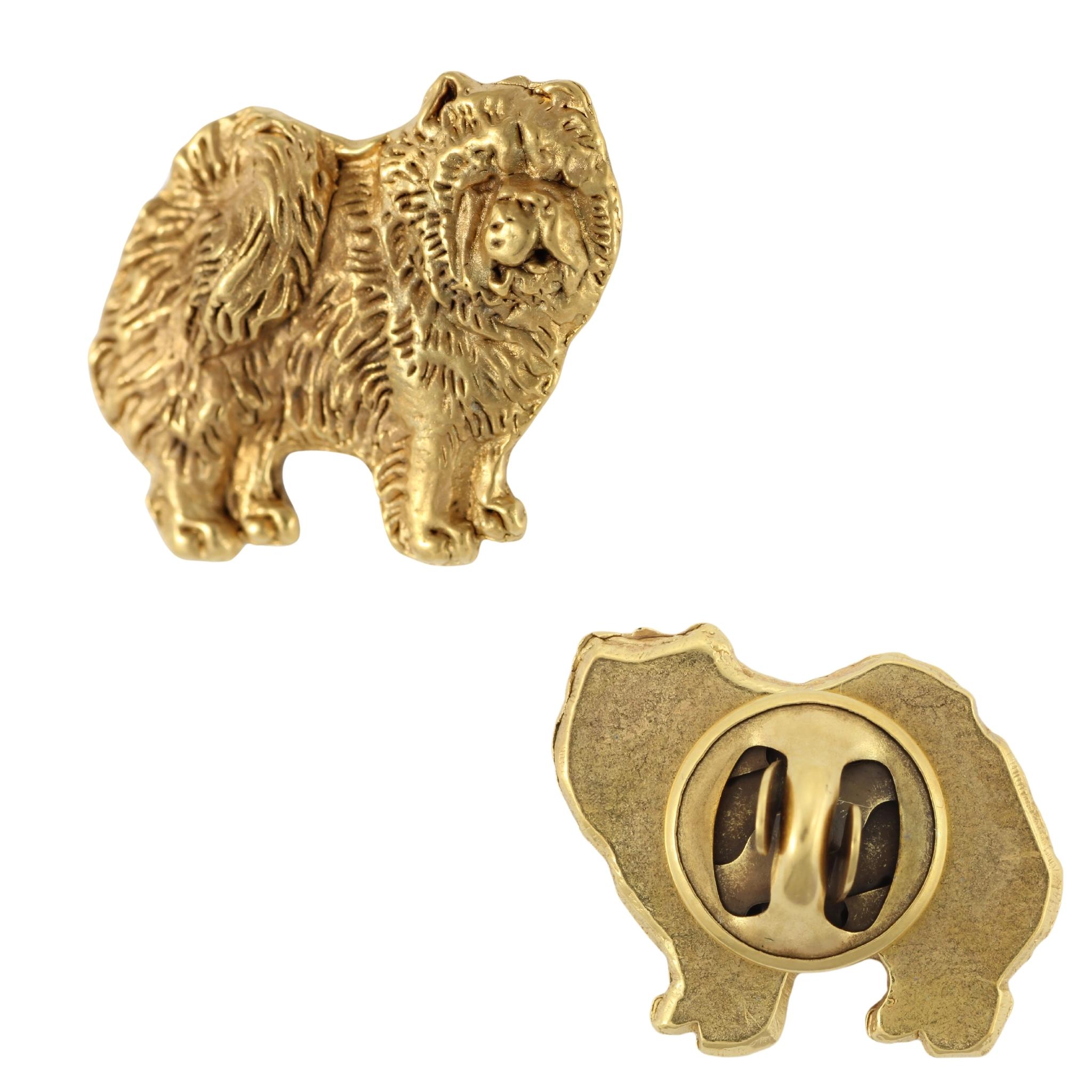 

Chow Chow - Dog brooch in decorative box, elegant gold-plated pin, Art-Dog brand jacket pin