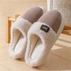 New plush spliced cotton slippers thick and soft can be worn outside women's cotton shoes bedroom household couple slippers