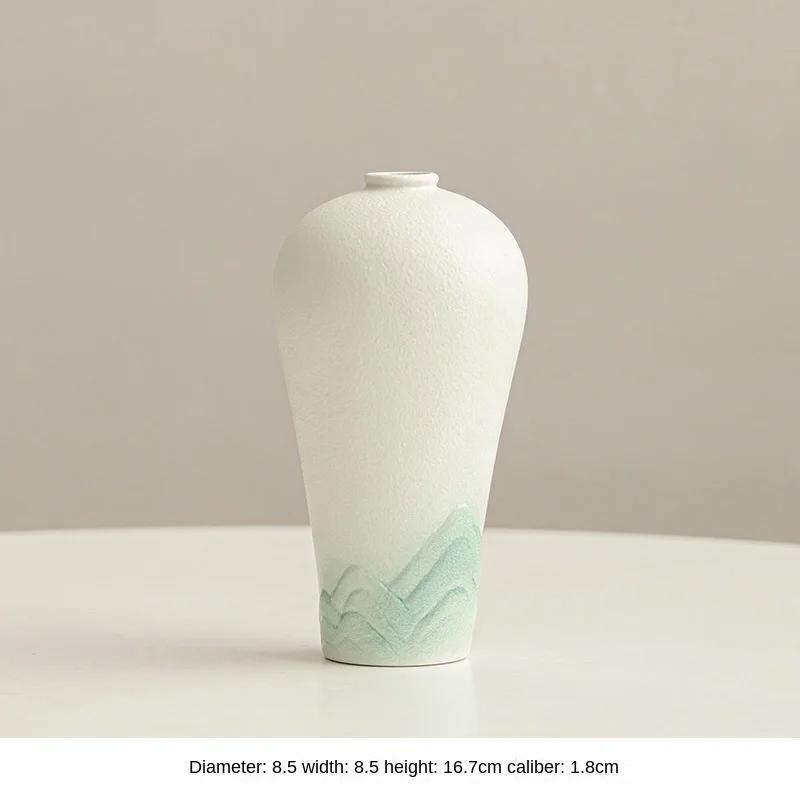 

White Vase Desktop Flower Arrangement Table Hydroponics Green Plant Flower Decorative Flowerpot Decorations Home Decor Vases