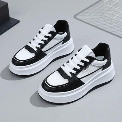 New Little White Shoes Women's Versatile Breathable Casual Shoes Spring/Summer Trendy Board Shoes Increase Height Thick Sole