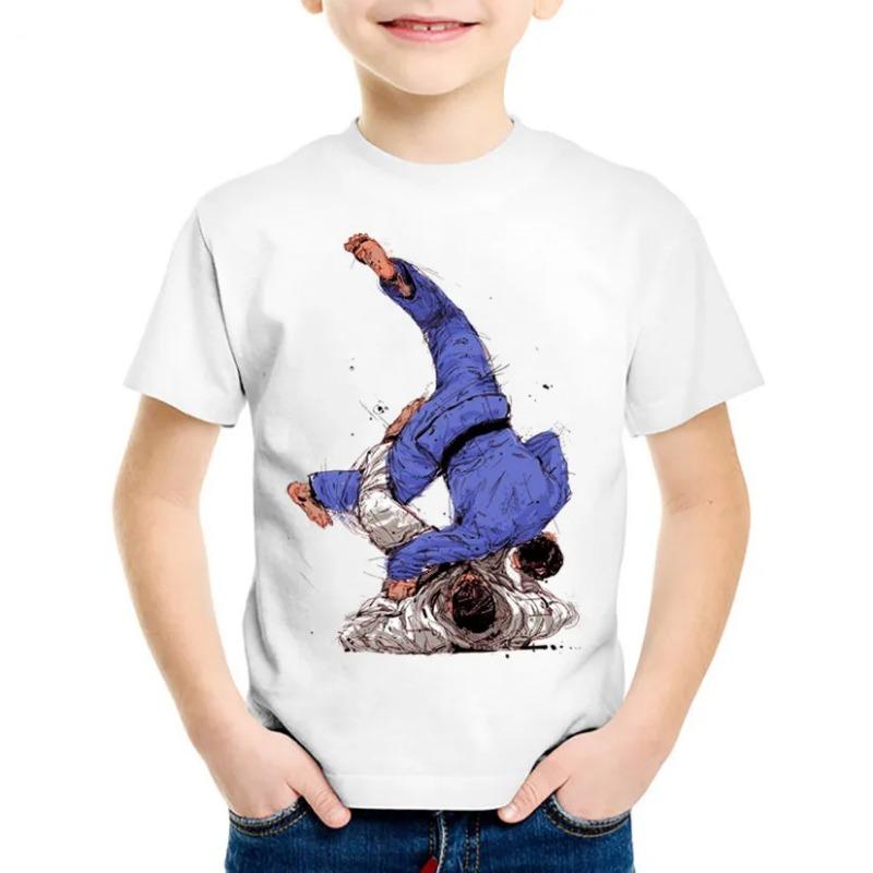 Children's Clothing Boys Tshirt Short Sleeve Tops Girl T-Shirt Casual Judo Print O-Neck Fashion Kids Summer Clothes Boy Clothes