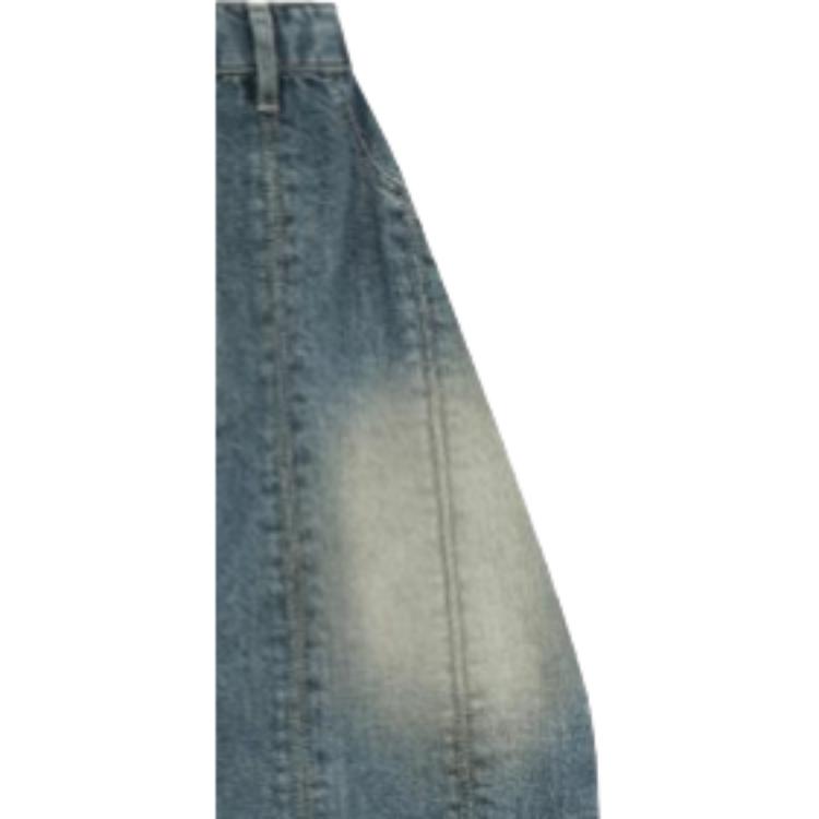 We11done Ss23 Washed Distressed High-Waisted Midi Denim Skirt Women skirts WD-DO1-23-372-W-BL