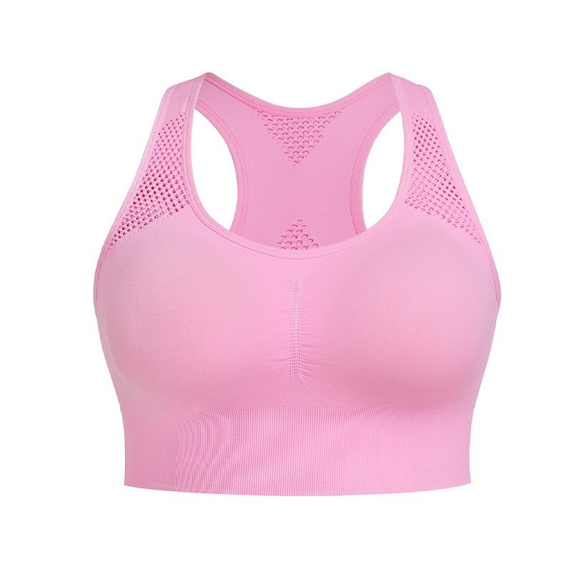 Plus Size Solid Color Shockproof Women Sports Bra For Running Yoga Fitness