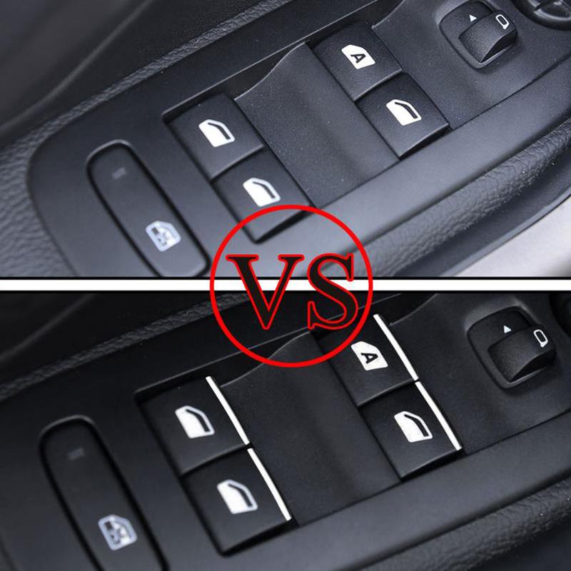 A Little for Peugeot 2008 208 3008 408 508 301 308 for Citroen C4L C-QUATRE C5 Chrome Door Window Lift Button Switch Sequin Trim