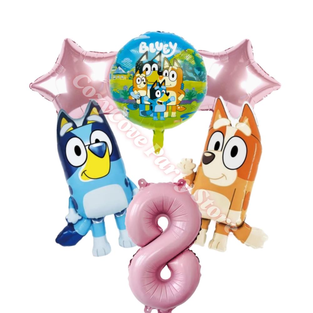 Pink Bluey Birthday Party Decoration Set Bingo Puppy Cup Plate Napkins Balloons For Kids Favors Gifts Photo Booth Baby Shower
