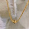 Simple And Versatile Passepartout Necklace Female Niche Design Sense Responsive Collarbone Chain Round Ball Sweater Chain