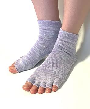 5 Toe Socks for Finger Tip Ankle Cotton Outer Set of 5 Pairs in 5 Colors Women, Cut, Cute, 100% Thread, 22-25cm,