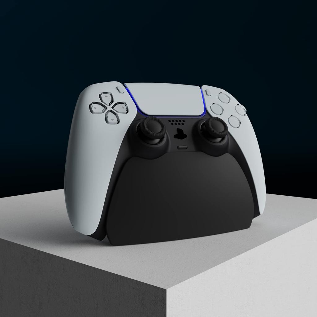 PlayVital PS5 Controller Stand with Rubber Pads, Compatible with PlayStation 5 Controllers [Black]