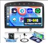 9palcové autorádio s Carplay, GPS navigací, kompatibilní pro P-eugeot 308 2007-2015, Android 14