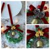 Flower Wreath with Bells Christmas Tree Pendant Wreath Christmas Decorations Hanging Ornament Navidad Natal Gift