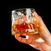200ML Creative Whiskey Glasses Durable Spinning Glassware Cocktails Wine Brandy Cup Water Juice Mug Party Drinking Glass Tumbler