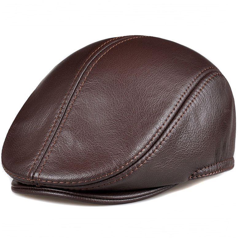 Autumn and winter hats men middle-aged and elderly beret British versatile fashion winter old man pu forward cap