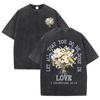 Vintage Black Love Quote Floral T Shirt 1 Corinthians 16:14 Front Back Print Tee
