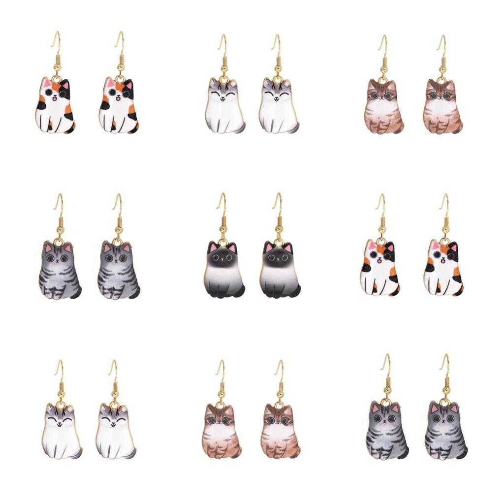 Cute Cartoon Kitten Earrings - Fun, Creative, and Fashionable Animal Drops In Japanese and Korean Styles for European and American Tastes.