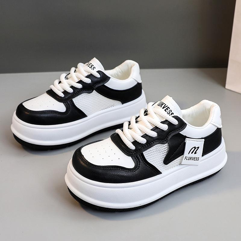 

[Customized] Z6602 new board shoes women s breathable board shoes leather surface women s shoes 2025 spring and summer casual mesh thick sole 40