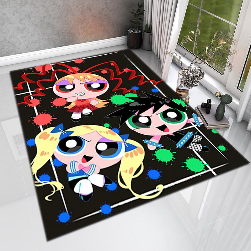 1Pc The Powerpuff Girls Printed rectangle carpet, home door mat, outdoor travel protection carpet A12
