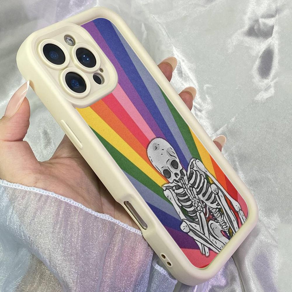 JT441 Raibow Skulls for iPhone 17 16 15 14 13 Pro Max Samsung S26 S25 Ultra A17 A07 A56 A16 A14 A13 Xiaomi 15T Redmi 15c Note 14 13 12 11 Soft Case