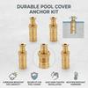 Brass Pool Cover Anchor Kit Corrosion Resistant Replacement Hardware for Winter Pool Covers
